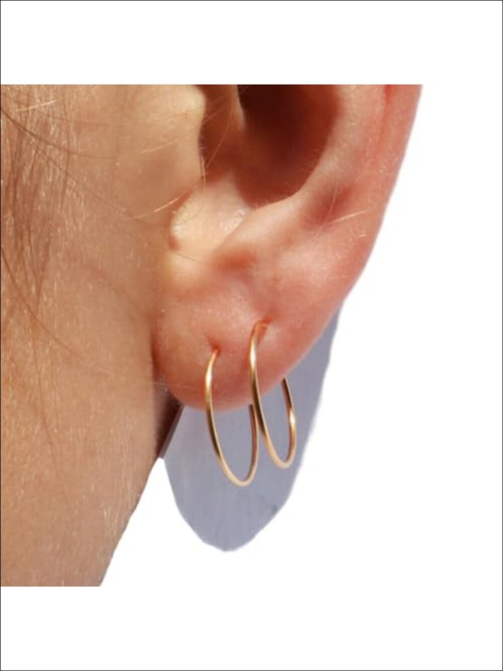 14k Gold Hoop Earrings Thin Dainty Small Mini Huggie Handmade